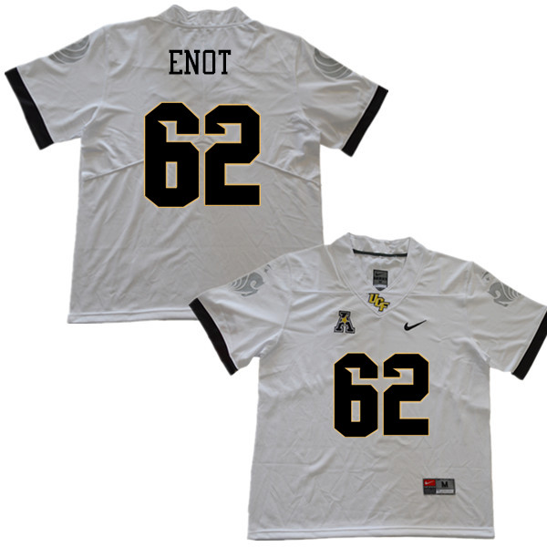Men #62 Caleb Enot UCF Knights College Football Jerseys Sale-White - Click Image to Close